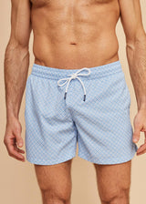 Sky Blue Geo Men's Swim Shorts