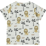 Lions Print Round Neck Short Sleeve T-Shirt