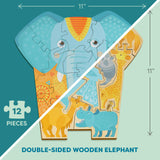 Bundle of Animal 2 in 1 Puzzles (Parrot, Elephant & Butterfly)