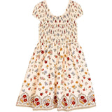 Mini Marlow Cap Sleeve Dress in Cream Ditsy Floral