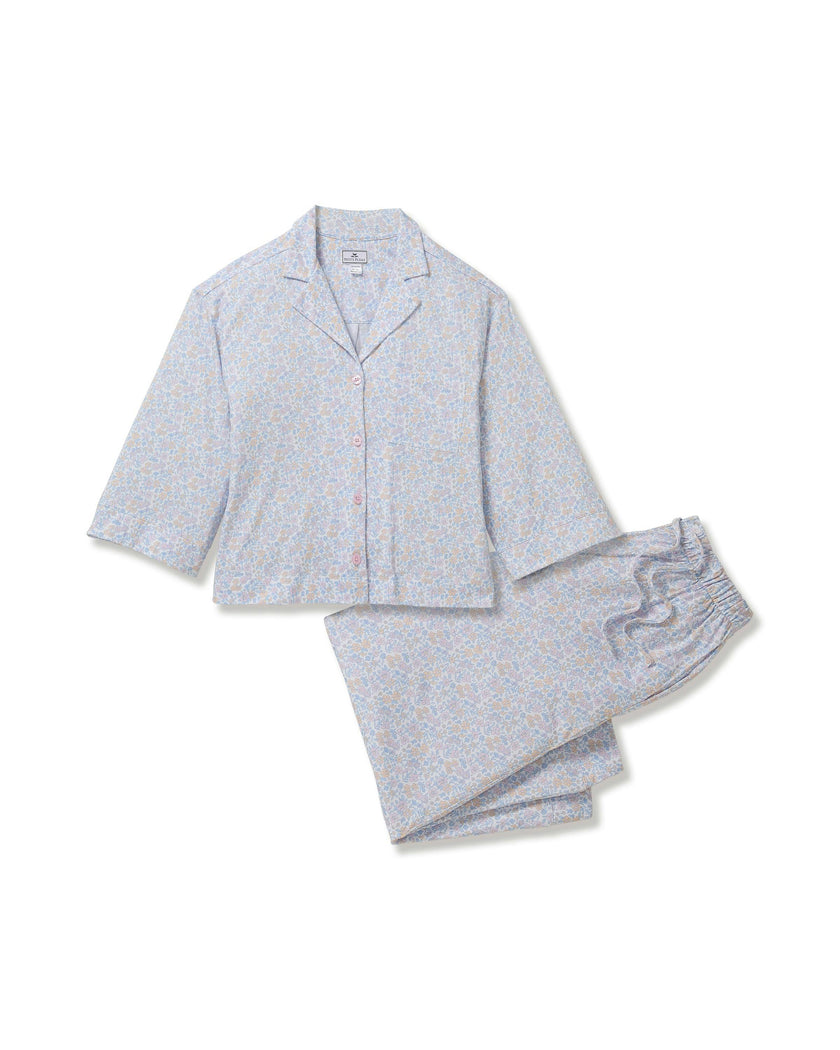 The Olivia Wide Leg Pajama Set in Fleur Blanche