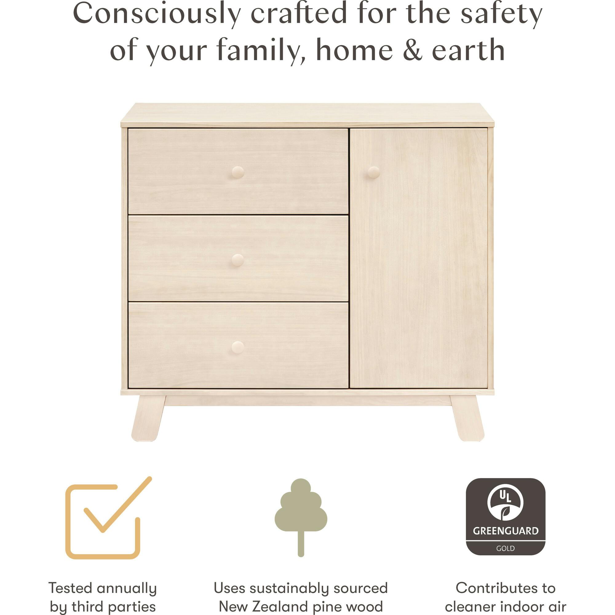 Hudson Modern 3-Drawer Compact Dresser (40