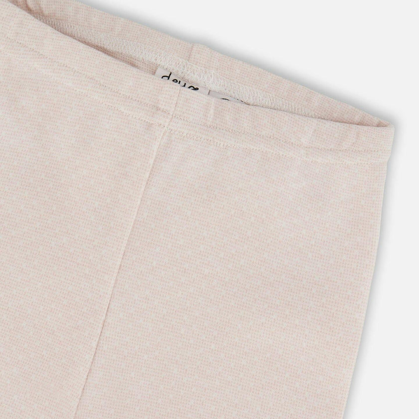 Bi-Material Dress and Leggings Set Old Pink