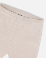Bi-Material Dress and Leggings Set Old Pink