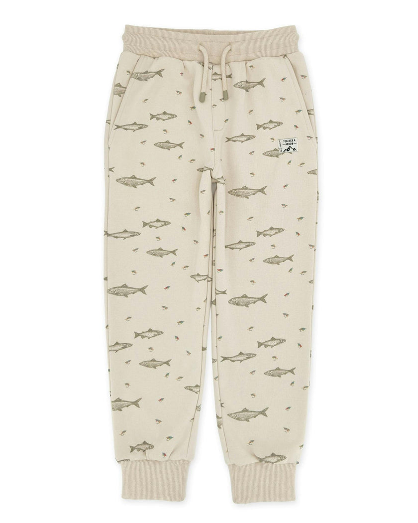 Bowie Fishing Jogger - Oatmeal French Terry