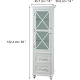 Blue Ridge Wooden Linen Tower Cabinet with Adjustable Shelves