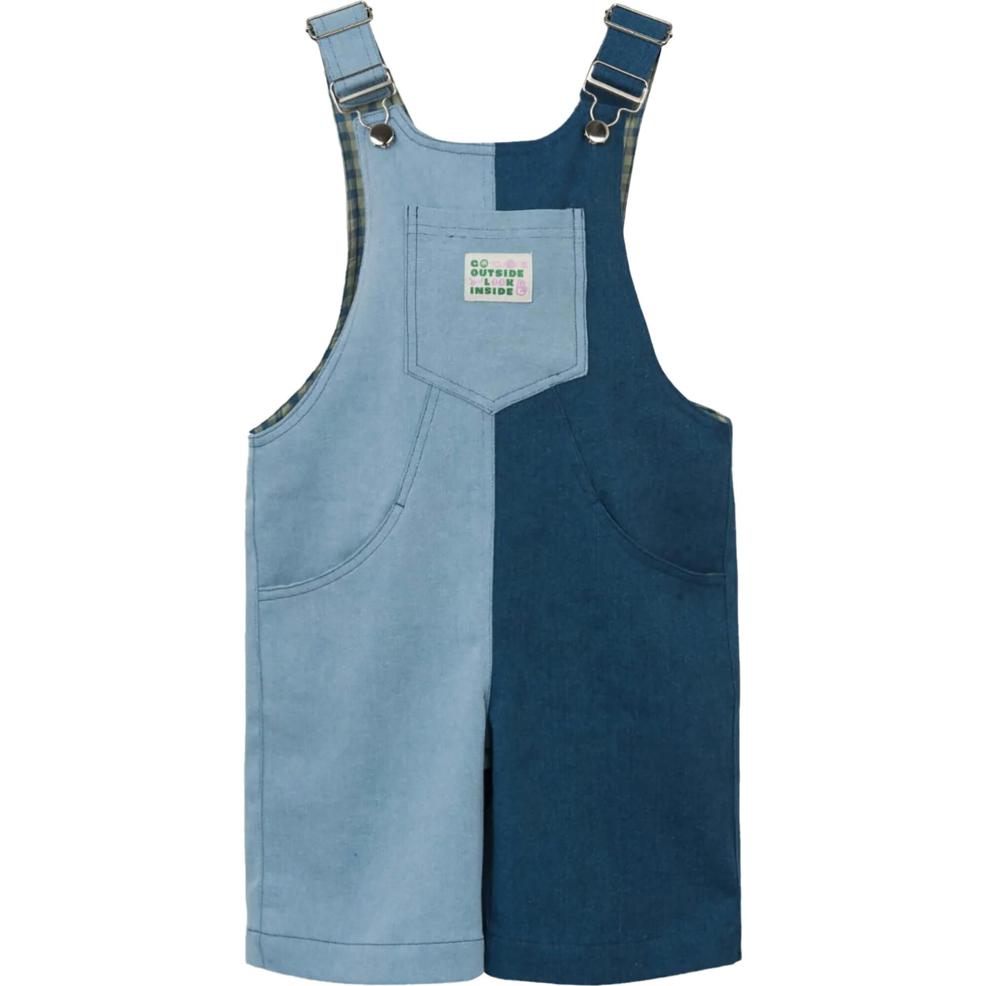 children's short dungaree - blue denim