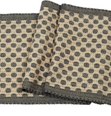 Artisan Hand Loomed Cotton Table Runner - Gray Dots - 18"x96" Arcadia Home