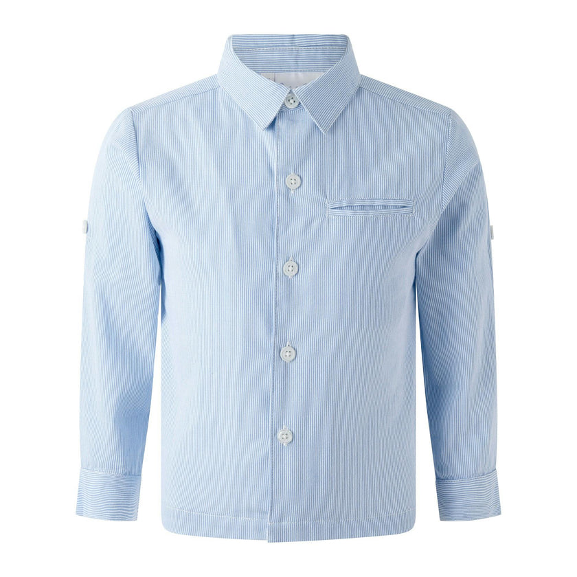 Blue Stripe Turn-up Shirt