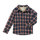 ADVENTURER blue/rust plaid sherpa lined shacket