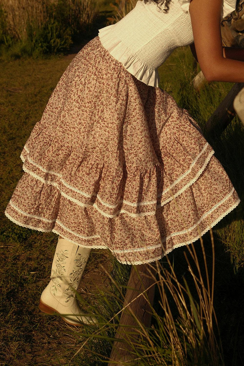 Annalise Midi Skirt in Philocaly Floral