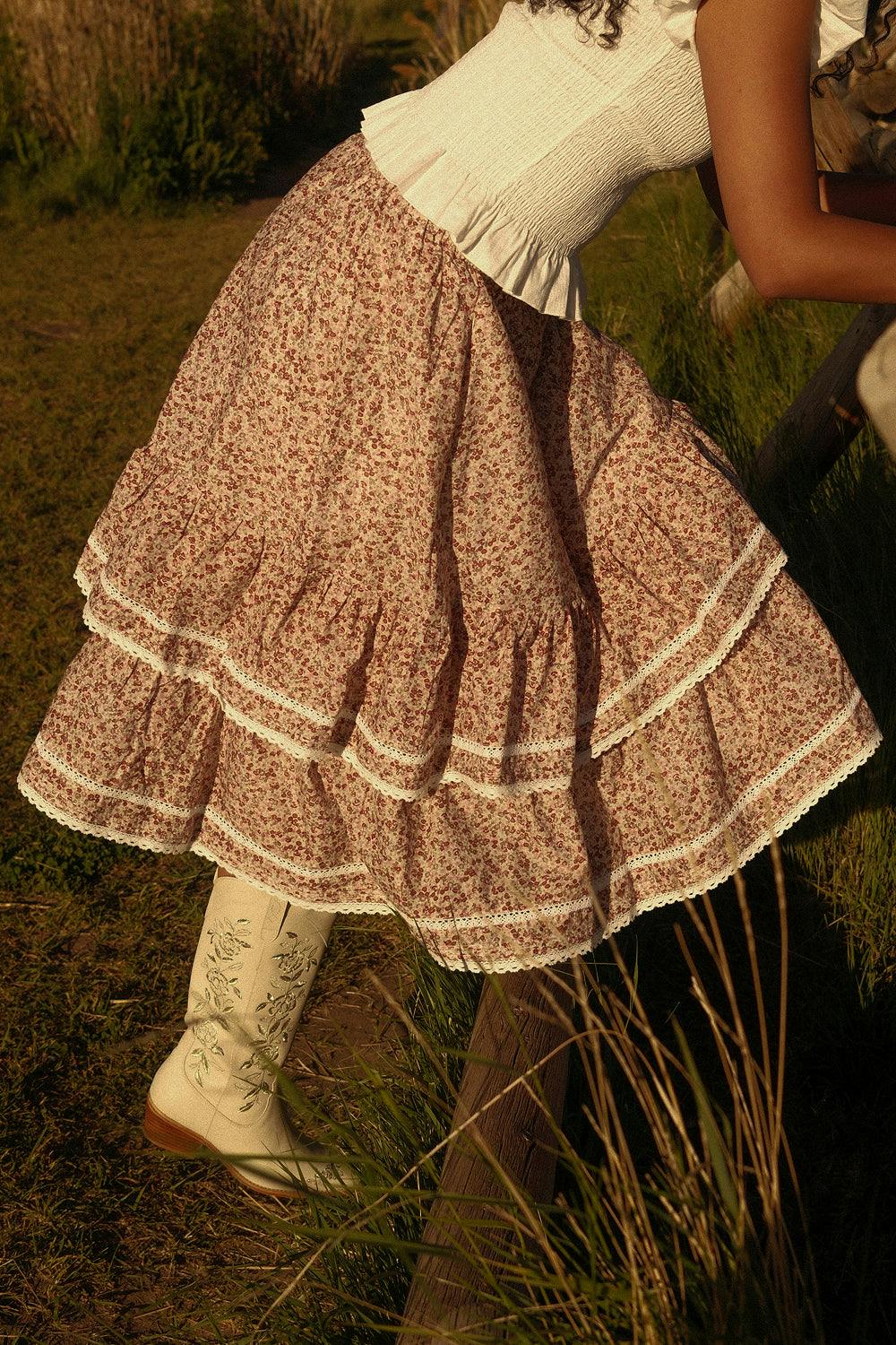 Annalise Midi Skirt in Philocaly Floral