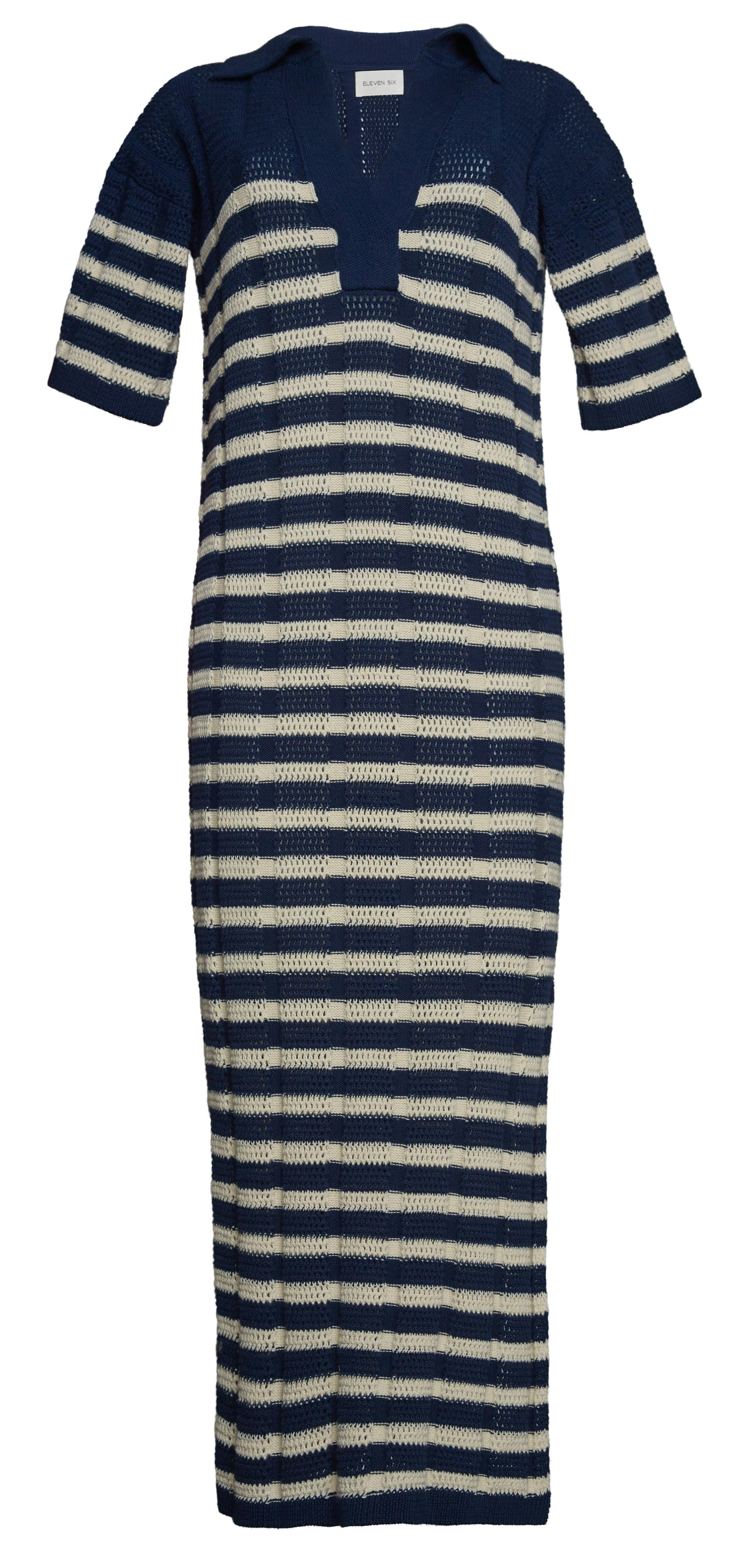 EMMIE STRIPE DRESS | NAVY + IVORY STRIPE