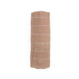 Cotton Muslin Swaddle Blanket - Mauve Stripe