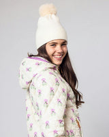 Kids Knit Winter Hat with Faux Fur Pom