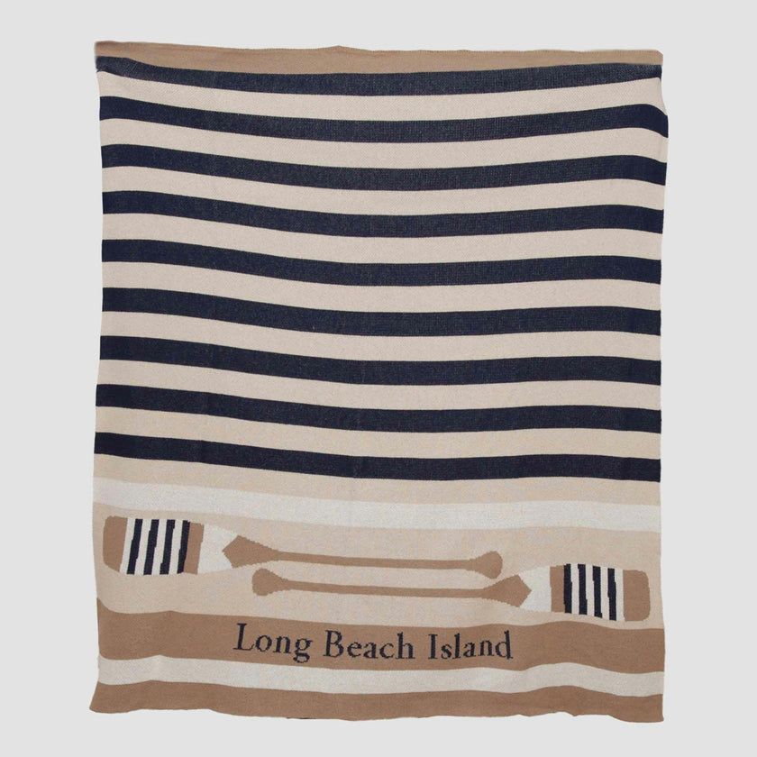 Custom Personalized Sustainable Knit Throw Blanket - Oar
