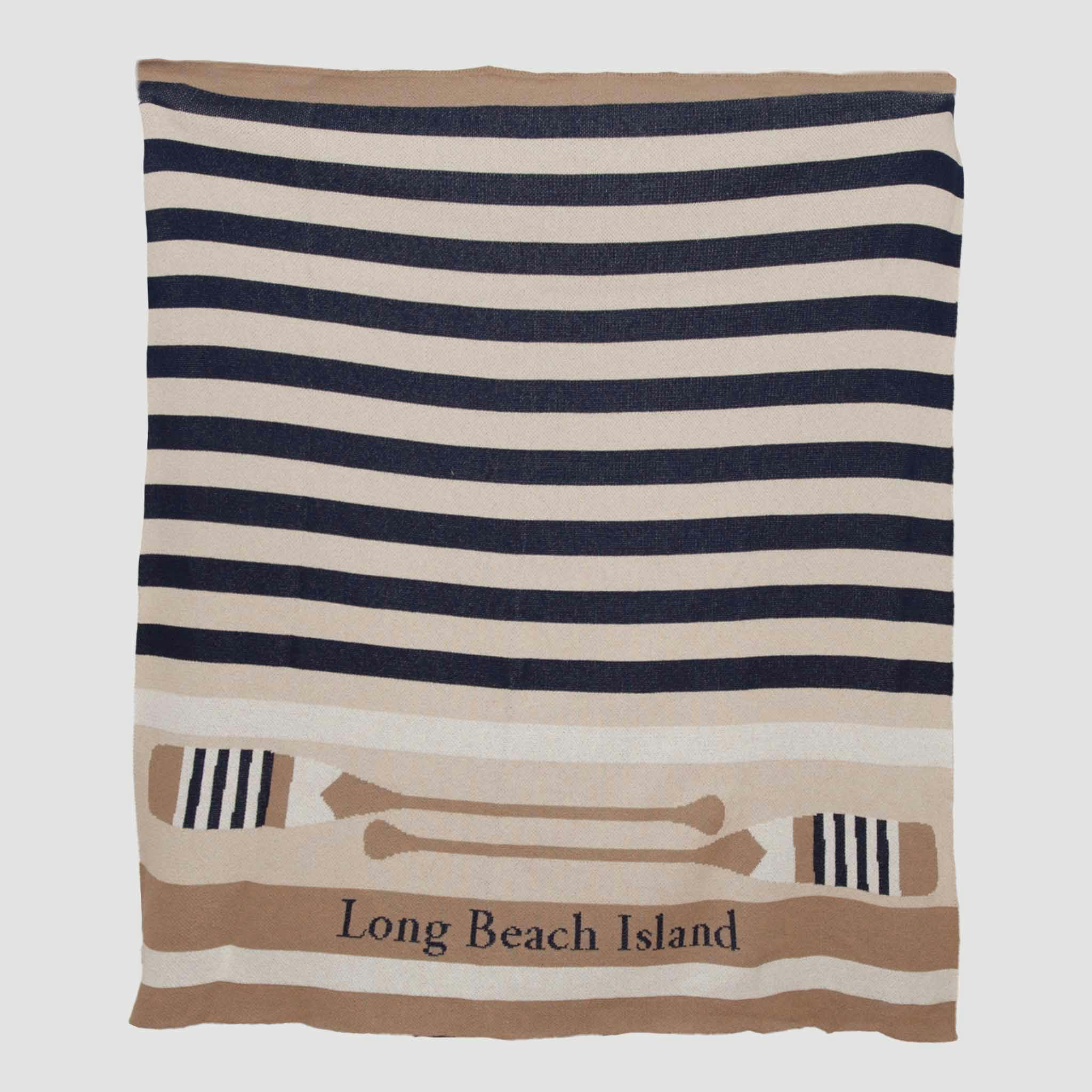 Custom Personalized Sustainable Knit Throw Blanket - Oar