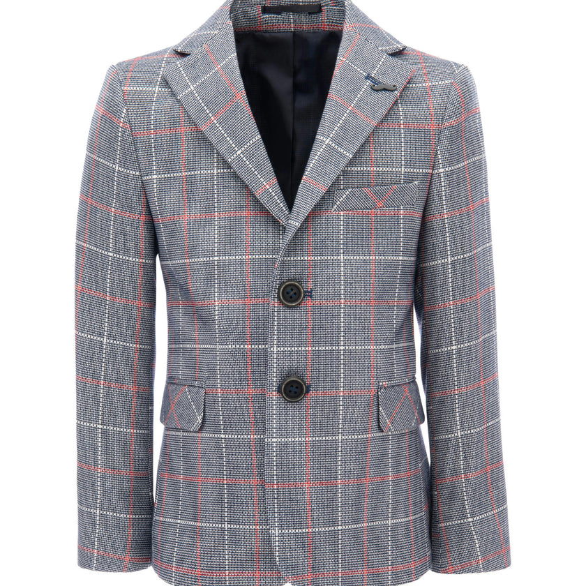Blue Plaid Tweed Blazer