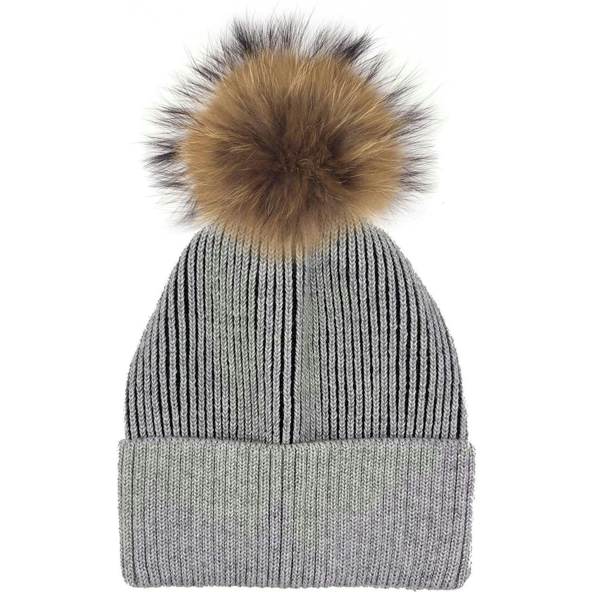Ribbed Lurex Knit Hat (Snap On Pom Sold Separately)