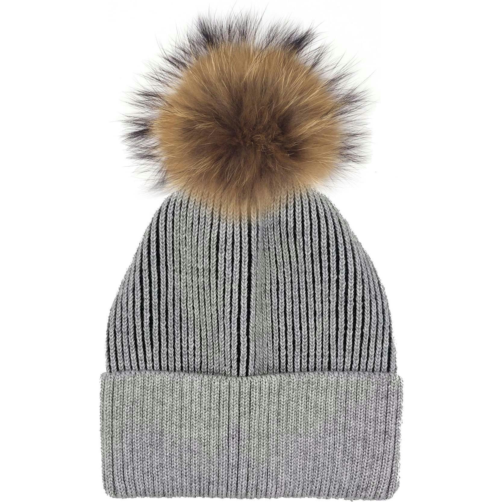 Ribbed Lurex Knit Hat (Snap On Pom Sold Separately)