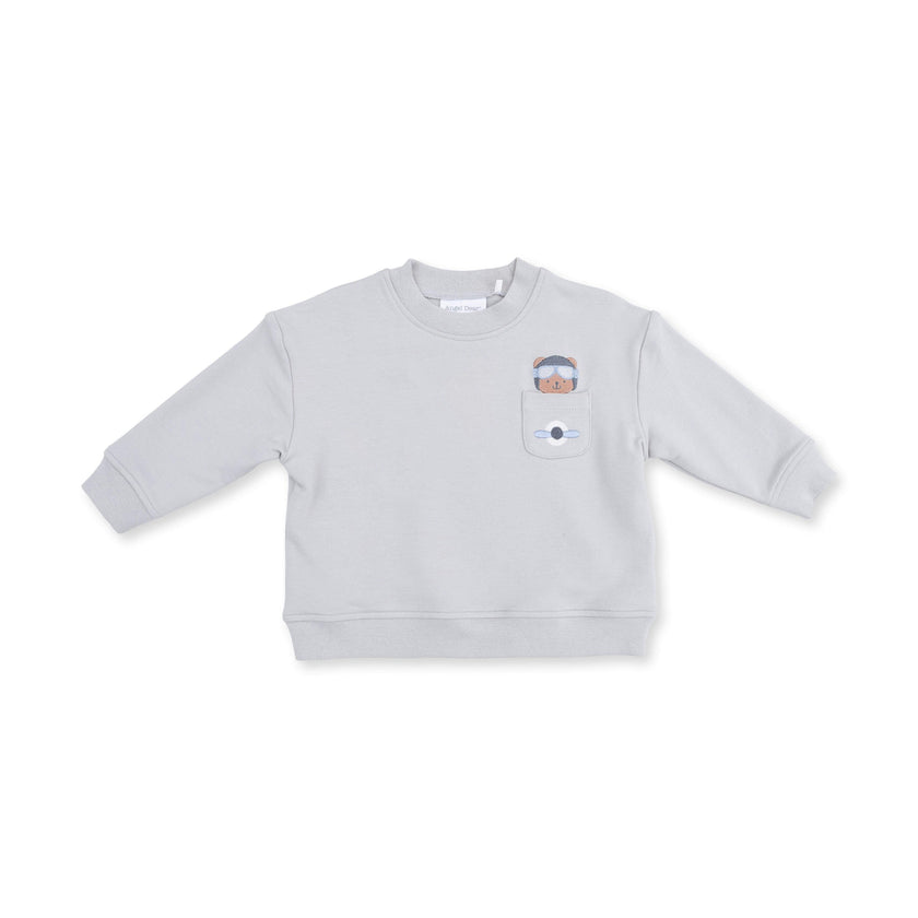 Vintage Airplane Pilots - Drop Sleeve Sweatshirt