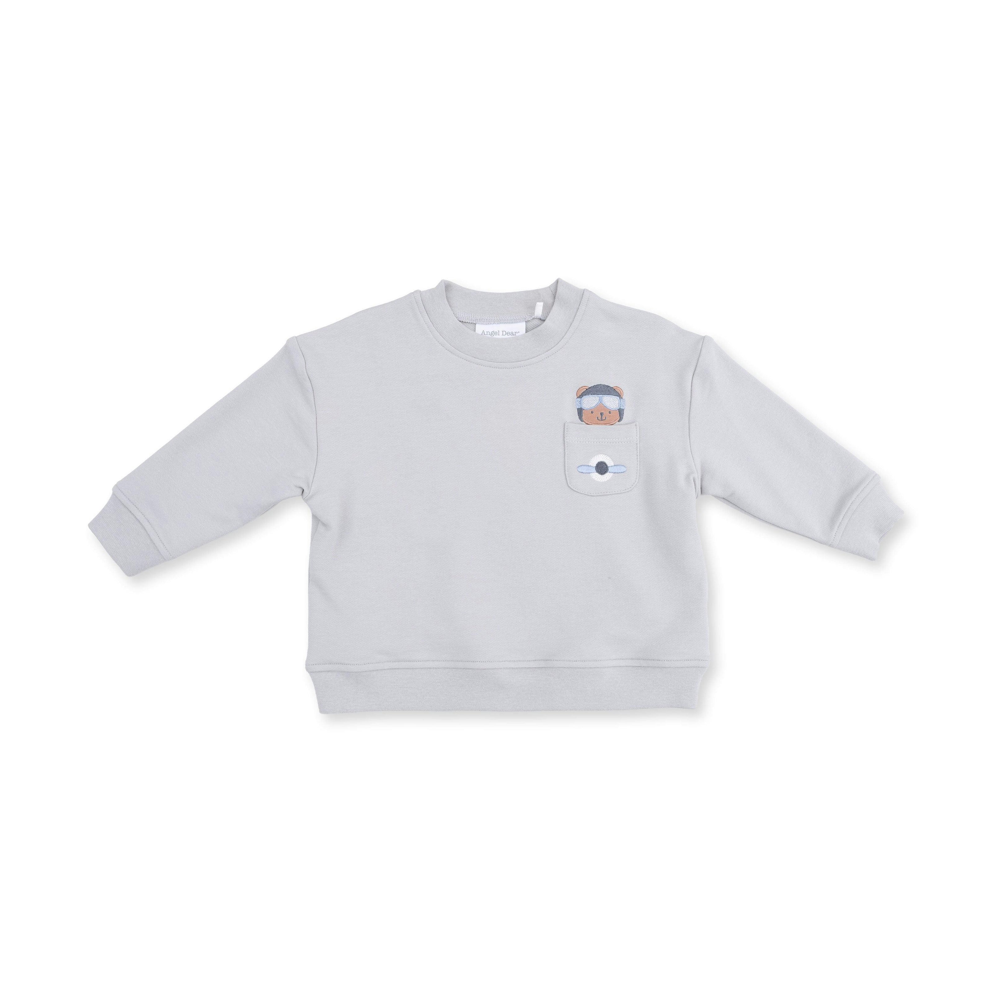 Vintage Airplane Pilots - Drop Sleeve Sweatshirt