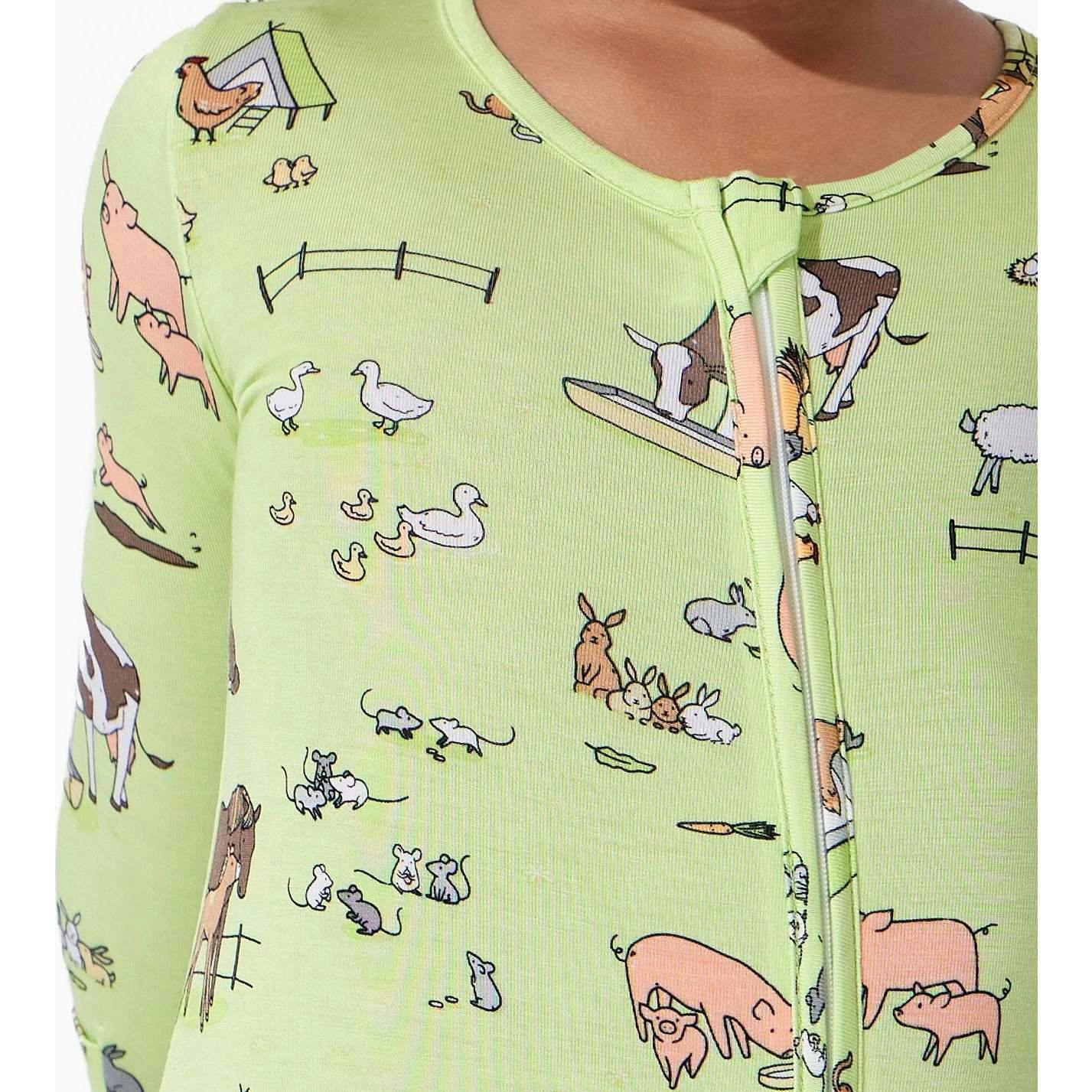 Farm Animals Bamboo Convertible Footie