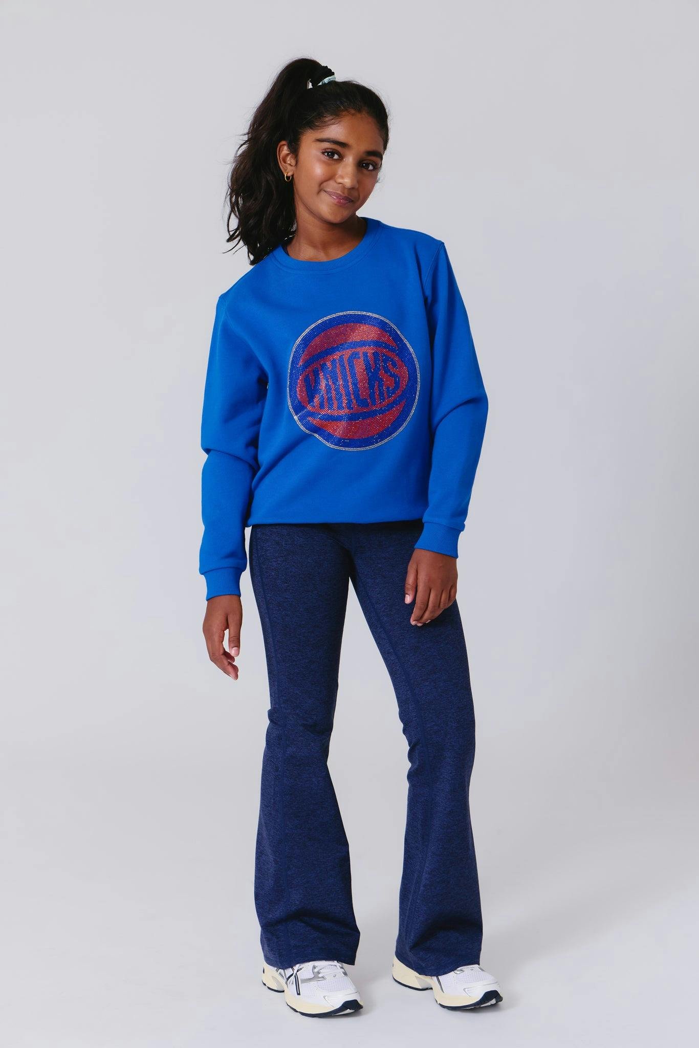 Girls TLC Flare Leggings in Heathered Navy