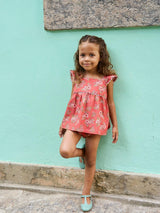 Red Floral Elicia Baby Summer Set