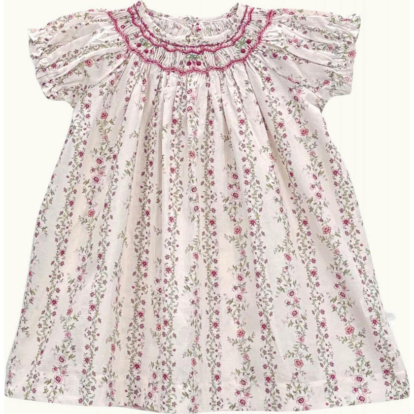 Baby Dress Cherry Hand-Smocked Roses Farandole, Florals