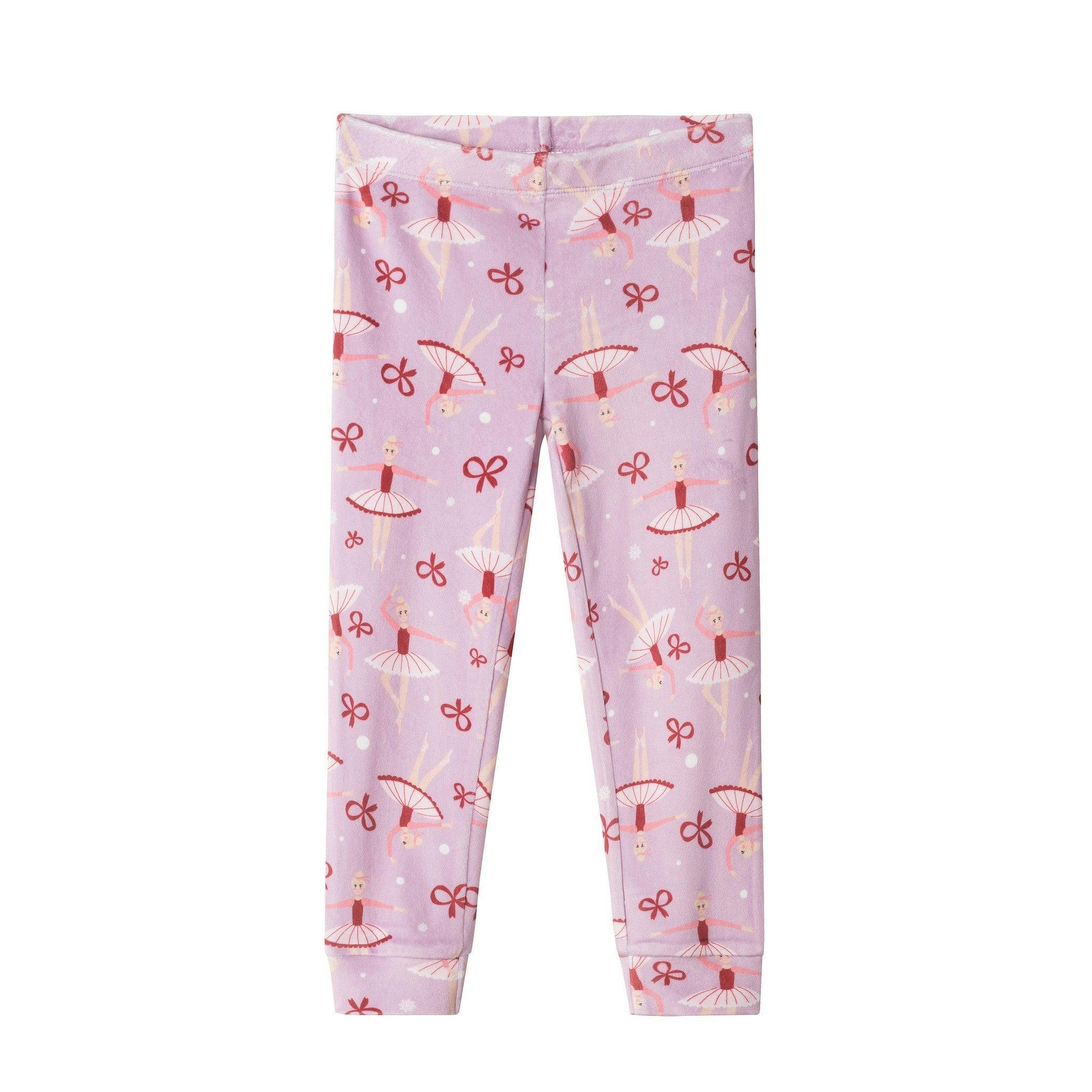 Girls (2-4) Velour Pajama Set | Ballerinas & Bows