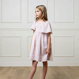 Organic Smocked Bell Sleeve Dress, Pink