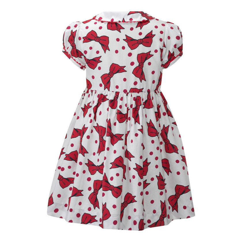 Eloise Red Bow Button-Front Dress