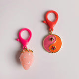 Pink Pearl Strawberry and Enamel Yin Yang