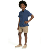 Tween Boys Basket Weave Buttondown Shirt | Navy