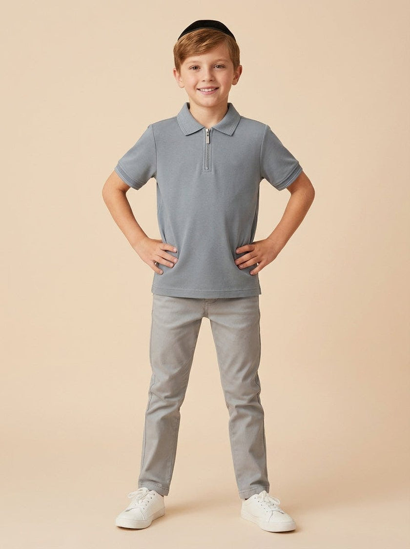 Boys Zipper Polo