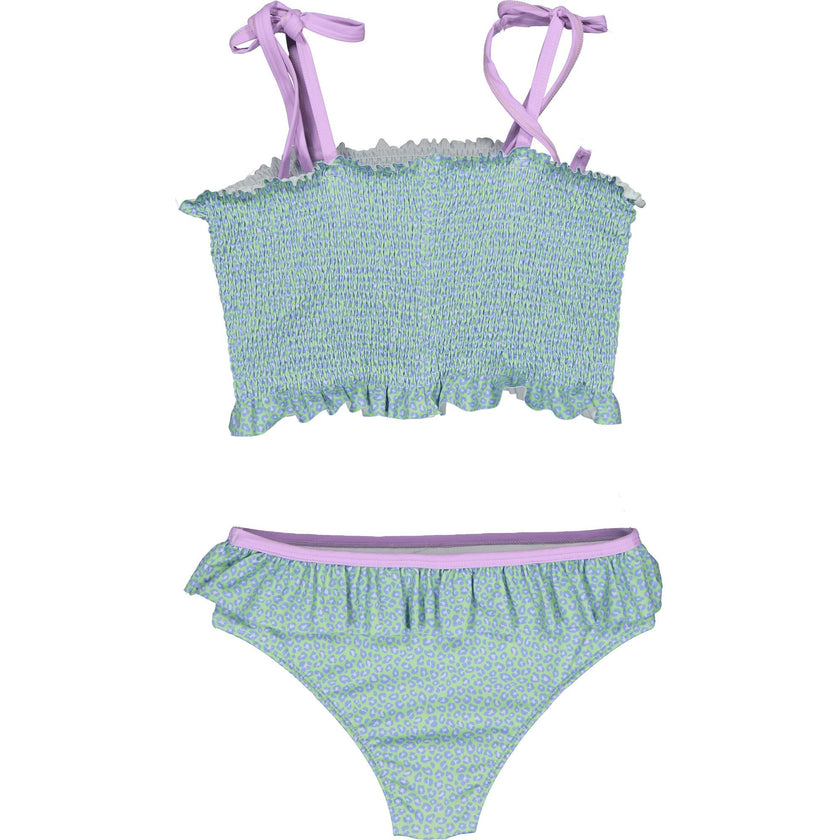 Tiny Animal Dots Smocked Set, Green