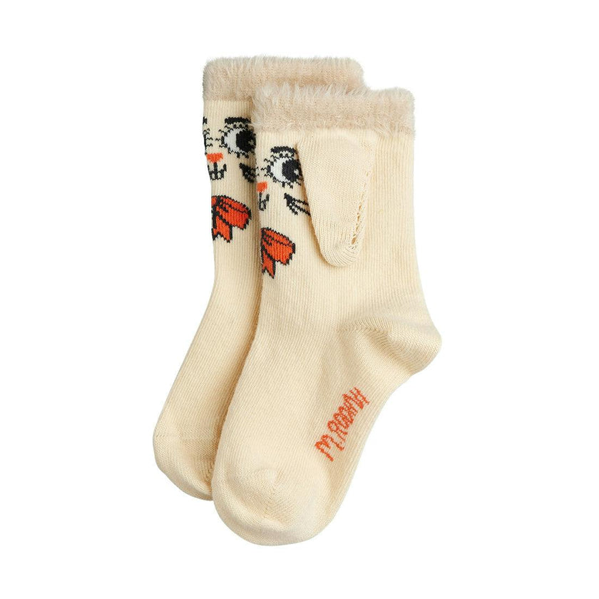 MINI RODINI Rabbit Ear Socks - Off-White