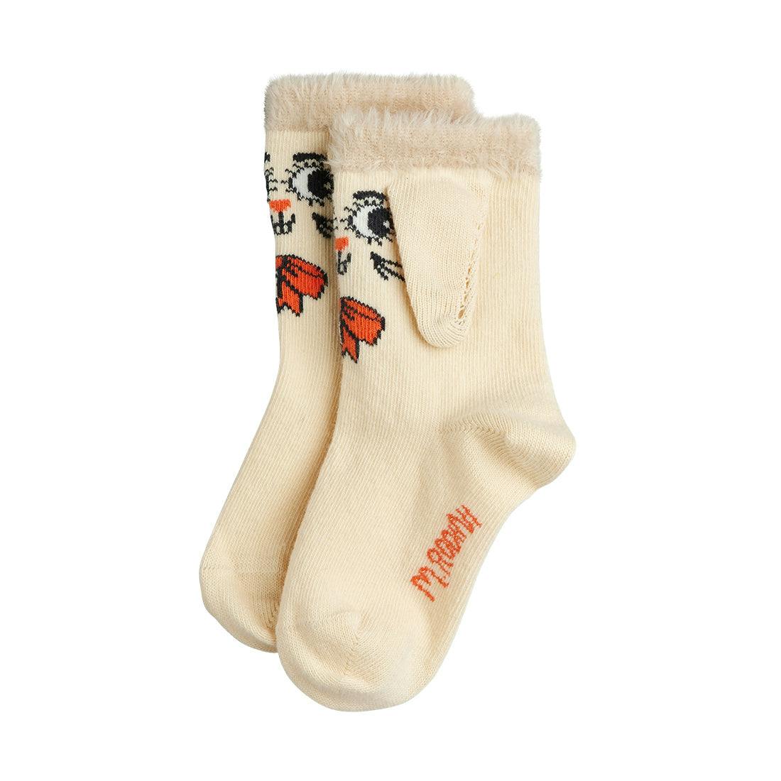MINI RODINI Rabbit Ear Baby Socks - Off-White
