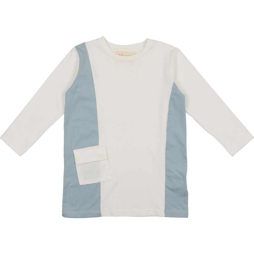 Colorblock Pocket 3-Quarter Sleeves Tee