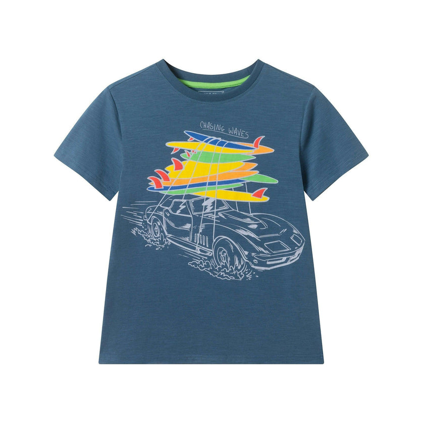 Big Kid Boys Graphic Tee | Navy Surfing