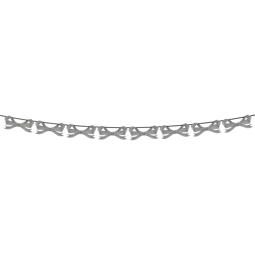 Black & White Stripy Bow Garland