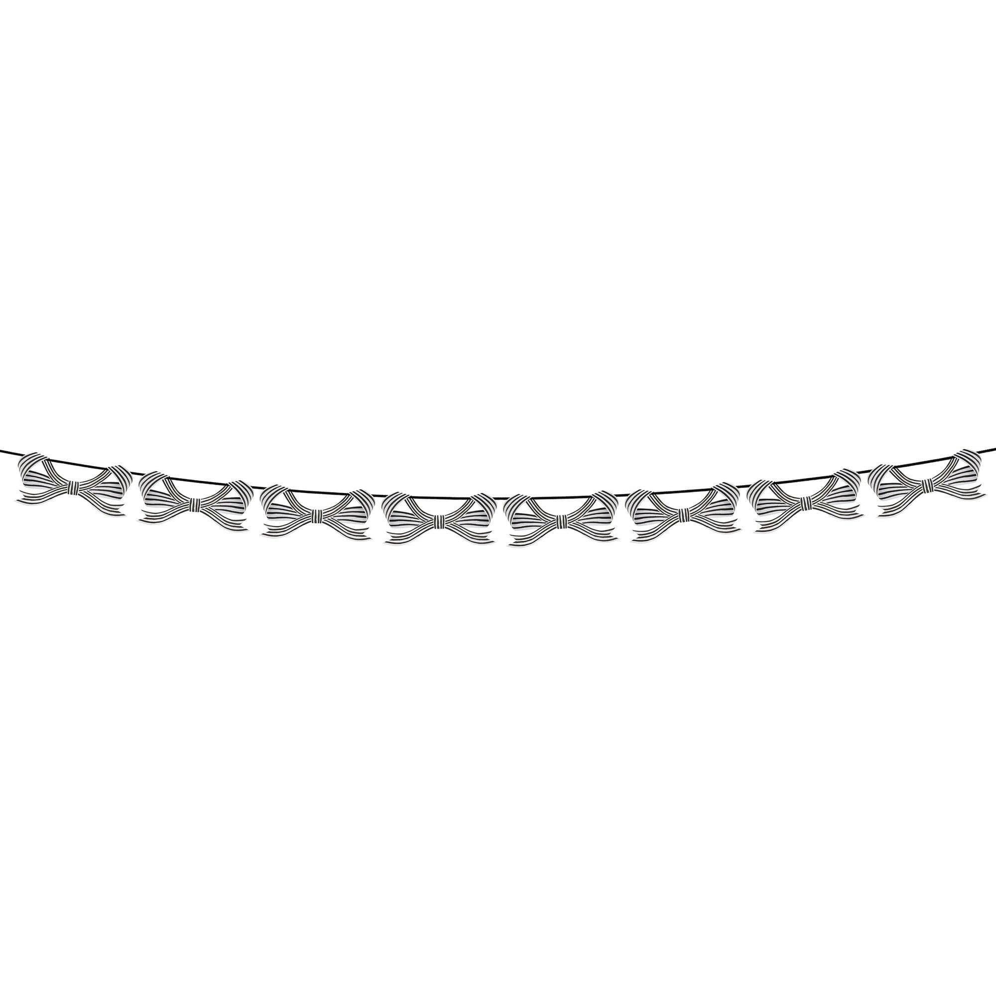 Black & White Stripy Bow Garland