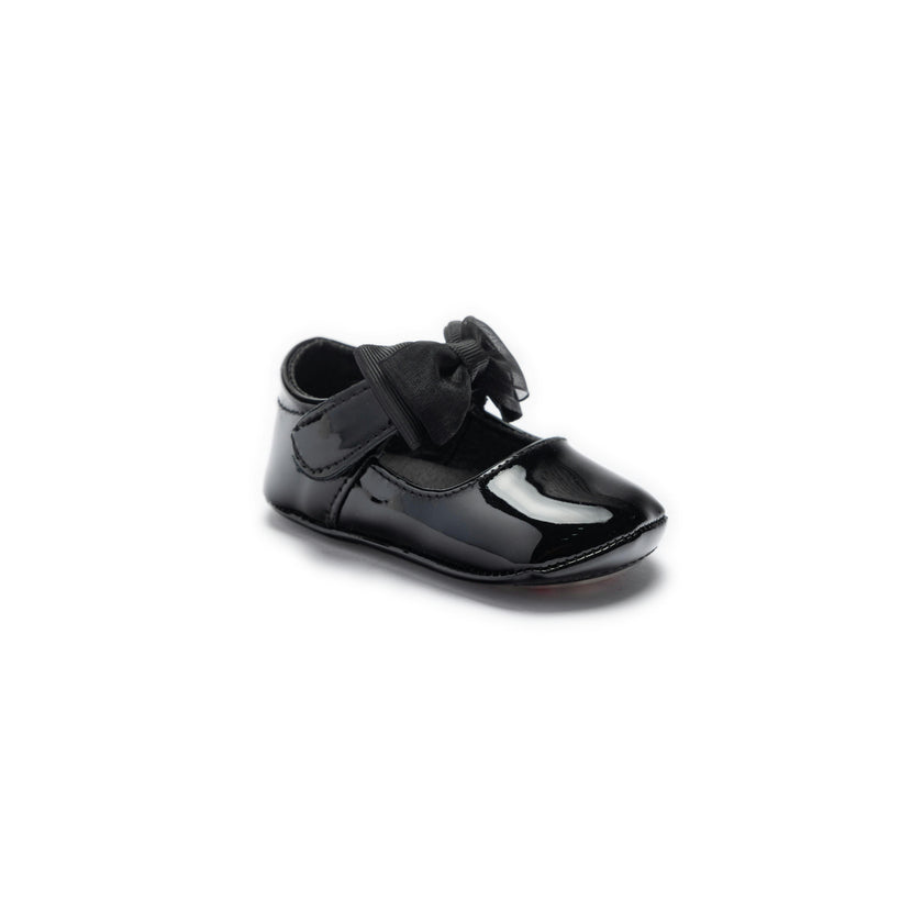 Black Seraphina Bow Baby Shoes