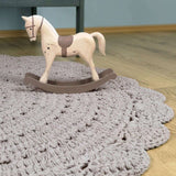 Alma Hand-Crocheted Scalloped Round Rug