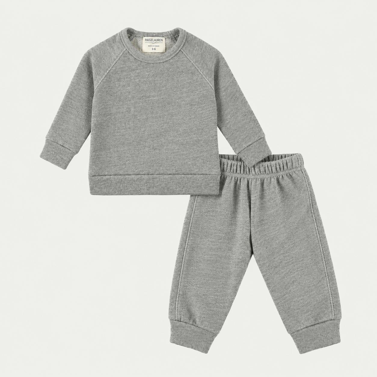 Heathered Vintage Sherpa Sweatshirt + Sweatpant Set