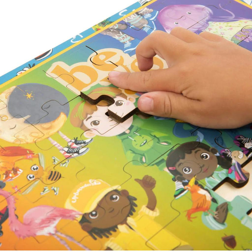 Be You Rainbow Kicks Puzzle 48-Piece FSC® Wooden Tray Puzzle