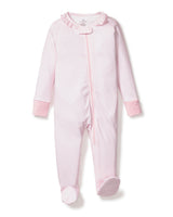 Baby's Pima Ruffle Collar Romper in Pink Stripe