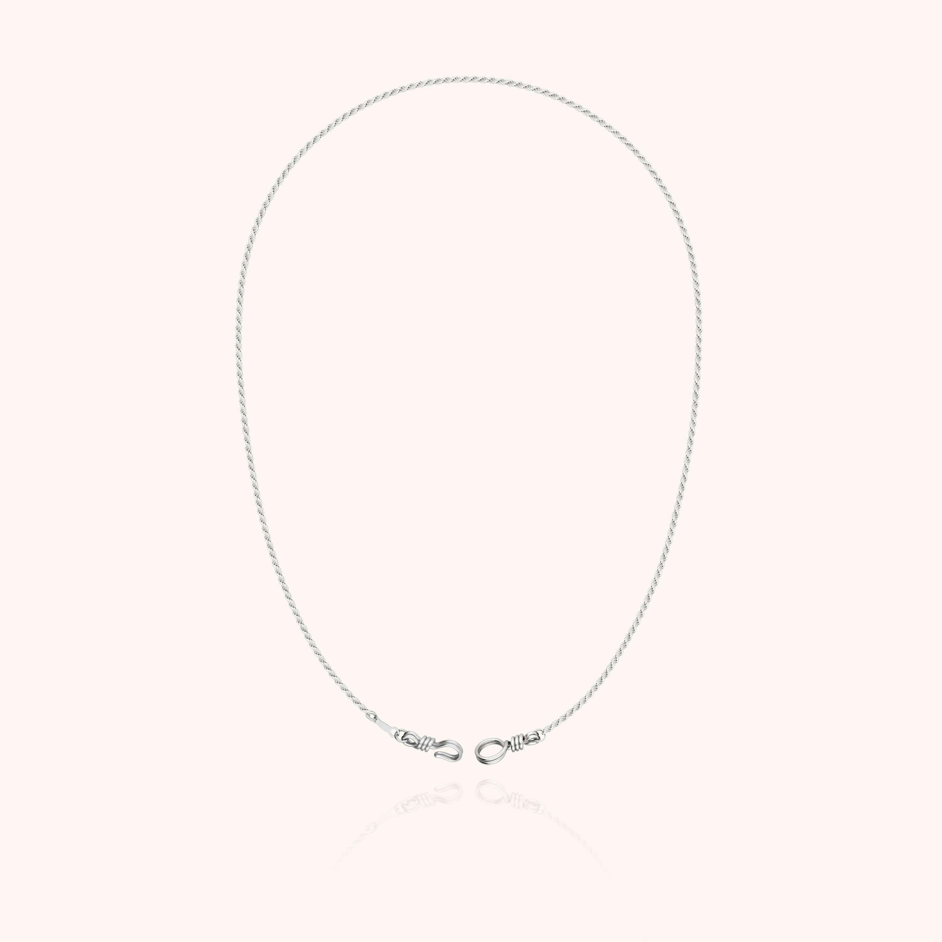 Rope Chain Necklace, 925 Sterling Silver