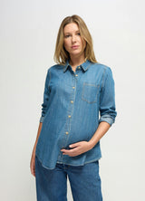 Maternity & Nursing Denim Button-Down Shirt